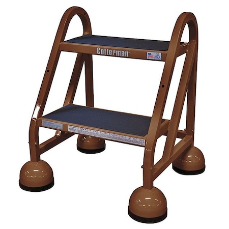 Rolling Step, 2 Steps, 22 in Overall Height, Steel, Brown MPN:ST-220 A2 C4 P5