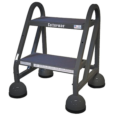 Rolling Step, 2 Steps, 22 in Overall Height, Steel, Black MPN:ST-220 A2 C7 P5