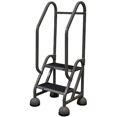 48 in H Steel Rolling Ladder, 2 Steps, 450 lb Load Capacity MPN:ST-221 A2 C1 P5