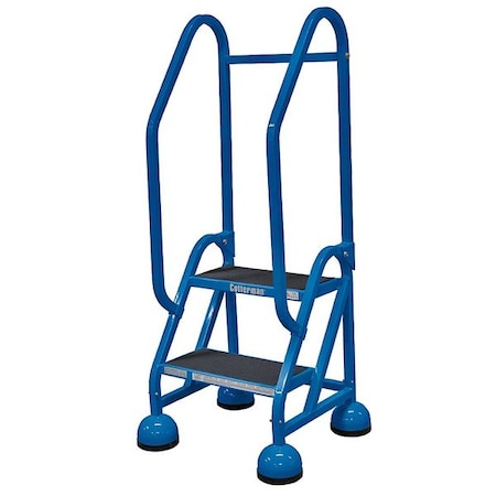 48 in H Steel Rolling Ladder, 2 Steps, 450 lb Load Capacity MPN:ST-221 A2 C21 P5