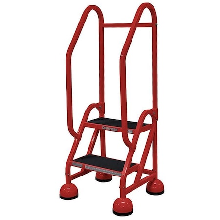 48 in H Steel Rolling Ladder, 2 Steps, 450 lb Load Capacity MPN:ST-221 A2 C6 P5