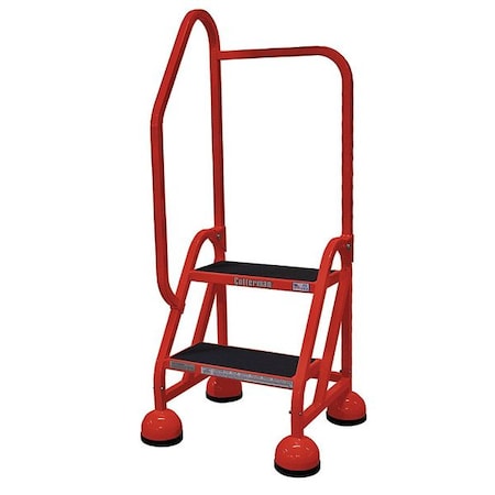 48 in H Steel Rolling Ladder, 2 Steps, 450 lb Load Capacity MPN:ST-222 A2 C6 P5