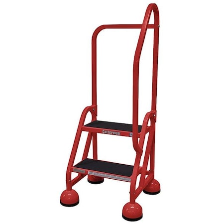48 in H Steel Rolling Ladder, 2 Steps, 450 lb Load Capacity MPN:ST-223 A2 C6 P5
