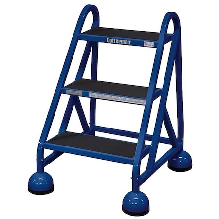 Rolling Step, 3 Steps, 31 in Overall Height, Steel, Blue MPN:ST-300 A2 C21 P5