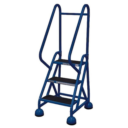 57 in H Steel Rolling Ladder, 3 Steps, 450 lb Load Capacity MPN:ST-301 A2 C21 P5
