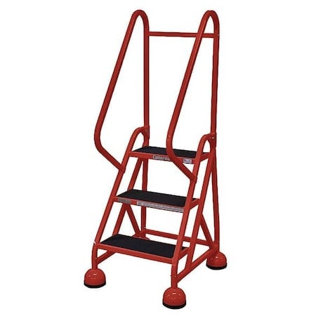 57 in H Steel Rolling Ladder, 3 Steps, 450 lb Load Capacity MPN:ST-301 A2 C6 P5