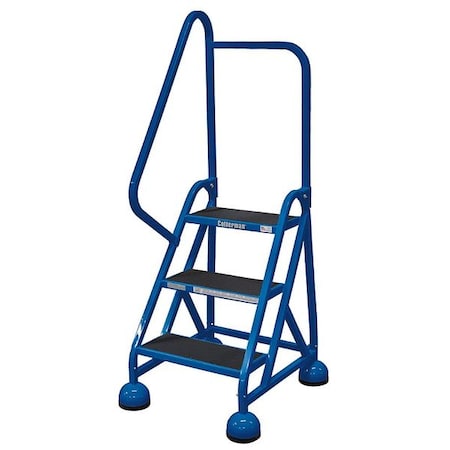 57 in H Steel Rolling Ladder, 3 Steps, 450 lb Load Capacity MPN:ST-302 A2 C21 P5