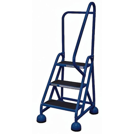 57 in H Steel Rolling Ladder, 3 Steps, 450 lb Load Capacity MPN:ST-303 A2 C21 P5