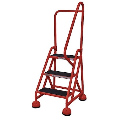 57 in H Steel Rolling Ladder, 3 Steps, 450 lb Load Capacity MPN:ST-303 A2 C6 P5