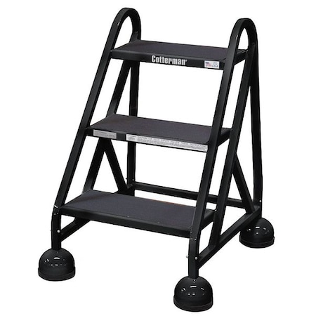Rolling Step, 3 Steps, 31 in Overall Height, Steel, Black MPN:ST-320 A2 C7 P5