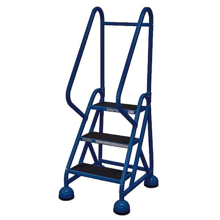 57 in H Steel Rolling Ladder, 3 Steps, 450 lb Load Capacity MPN:ST-321 A2 C21 P5