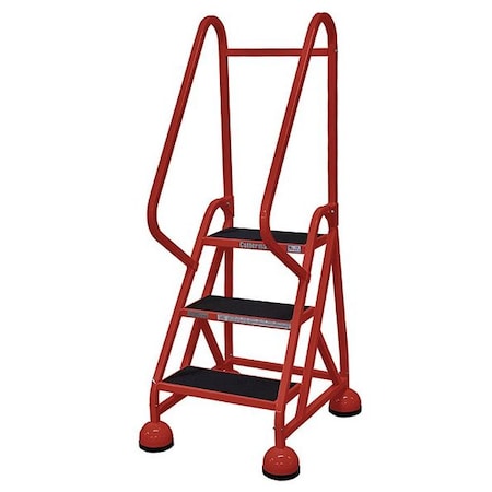 57 in H Steel Rolling Ladder, 3 Steps, 450 lb Load Capacity MPN:ST-321 A2 C6 P5