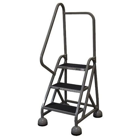 57 in H Steel Rolling Ladder, 3 Steps, 450 lb Load Capacity MPN:ST-322 A2 C1 P5