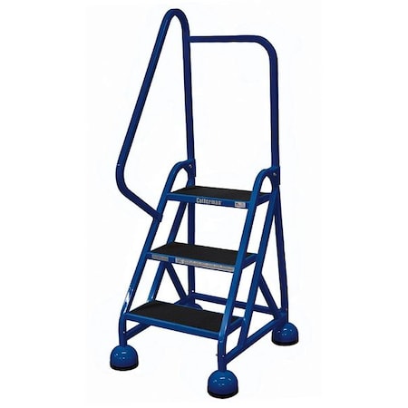 57 in H Steel Rolling Ladder, 3 Steps, 450 lb Load Capacity MPN:ST-322 A2 C21 P5
