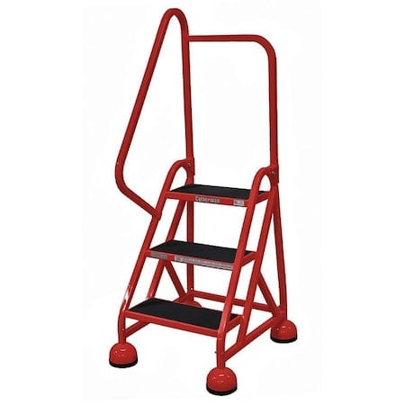 57 in H Steel Rolling Ladder, 3 Steps, 450 lb Load Capacity MPN:ST-322 A2 C6 P5