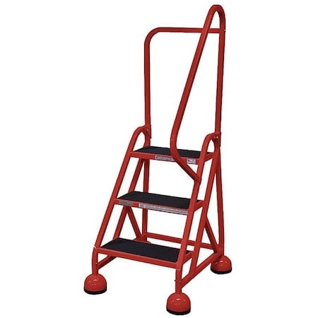 57 in H Steel Rolling Ladder, 3 Steps, 450 lb Load Capacity MPN:ST-323 A2 C6 P5
