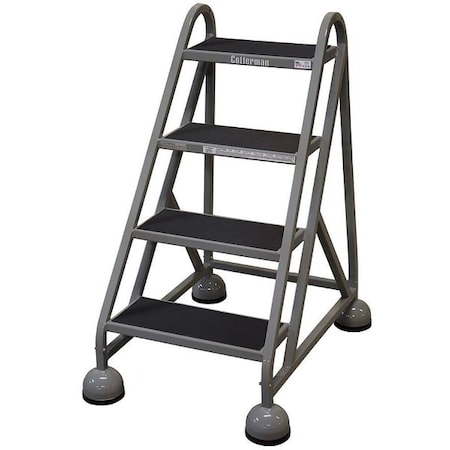 40 in H Steel Rolling Ladder, 4 Steps, 450 lb Load Capacity MPN:ST-400 A2 C1 P5