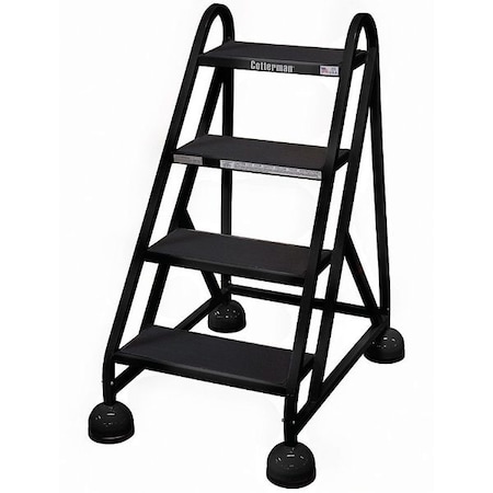 40 in H Steel Rolling Ladder, 4 Steps, 450 lb Load Capacity MPN:ST-400 A2 C7 P5