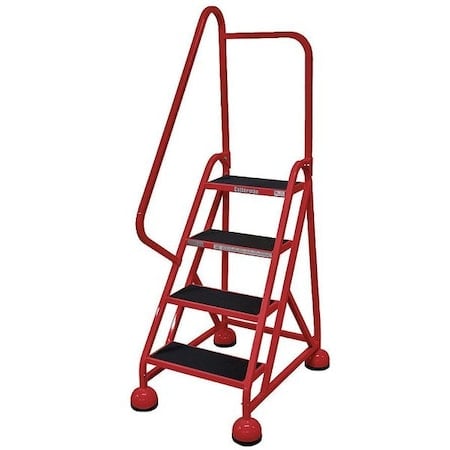 66 in H Steel Rolling Ladder, 4 Steps, 450 lb Load Capacity MPN:ST-402 A2 C6 P5