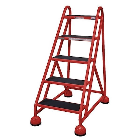49 in H Steel Rolling Ladder, 5 Steps, 450 lb Load Capacity MPN:ST-500 A2 C6 P5