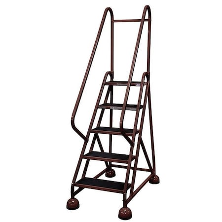75 in H Steel Rolling Ladder, 5 Steps, 450 lb Load Capacity MPN:ST-501 A2 C4 P5