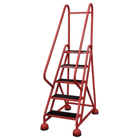 75 in H Steel Rolling Ladder, 5 Steps, 450 lb Load Capacity MPN:ST-501 A2 C6 P5