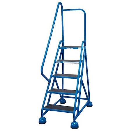 75 in H Steel Rolling Ladder, 5 Steps, 450 lb Load Capacity MPN:ST-502 A2 C21 P5