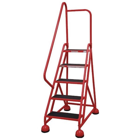 75 in H Steel Rolling Ladder, 5 Steps, 450 lb Load Capacity MPN:ST-502 A2 C6 P5