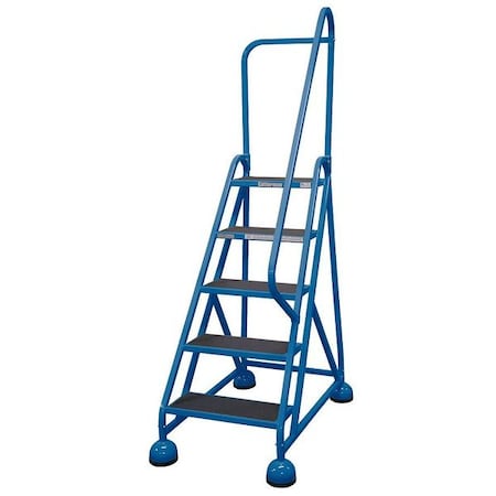75 in H Steel Rolling Ladder, 5 Steps, 450 lb Load Capacity MPN:ST-503 A2 C21 P5