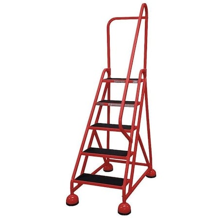 75 in H Steel Rolling Ladder, 5 Steps, 450 lb Load Capacity MPN:ST-503 A2 C6 P5