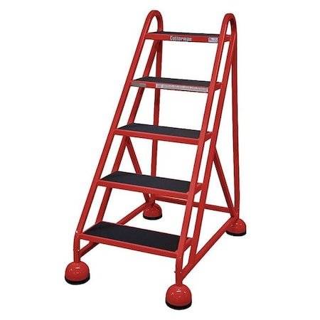 49 in H Steel Rolling Ladder, 5 Steps, 450 lb Load Capacity MPN:ST-520 A2 C6 P5