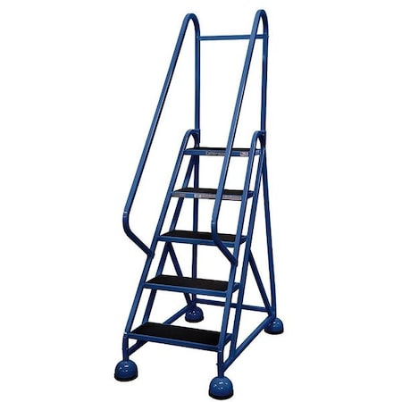 75 in H Steel Rolling Ladder, 5 Steps, 450 lb Load Capacity MPN:ST-521 A2 C21 P5
