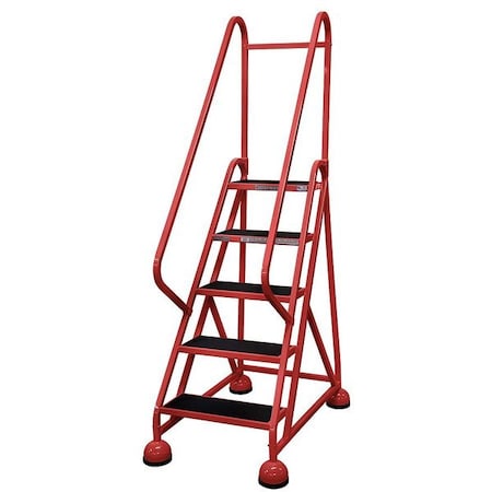 75 in H Steel Rolling Ladder, 5 Steps, 450 lb Load Capacity MPN:ST-521 A2 C6 P5