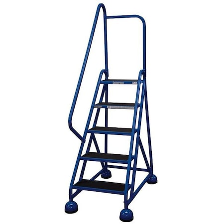 75 in H Steel Rolling Ladder, 5 Steps, 450 lb Load Capacity MPN:ST-522 A2 C21 P5