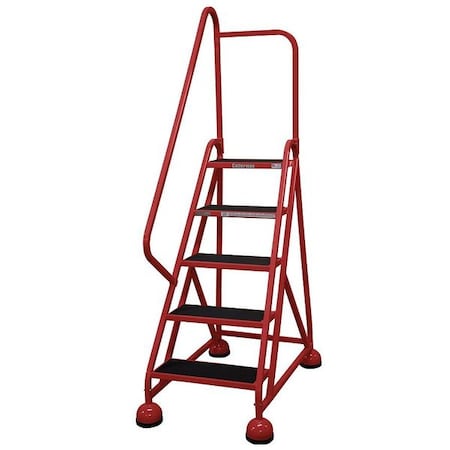 75 in H Steel Rolling Ladder, 5 Steps, 450 lb Load Capacity MPN:ST-522 A2 C6 P5
