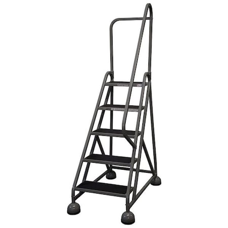 75 in H Steel Rolling Ladder, 5 Steps, 450 lb Load Capacity MPN:ST-523 A2 C1 P5