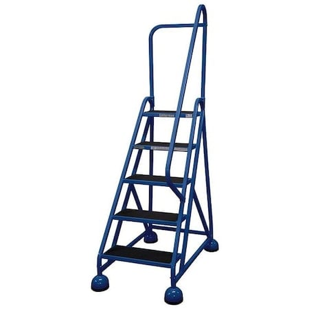 75 in H Steel Rolling Ladder, 5 Steps, 450 lb Load Capacity MPN:ST-523 A2 C21 P5