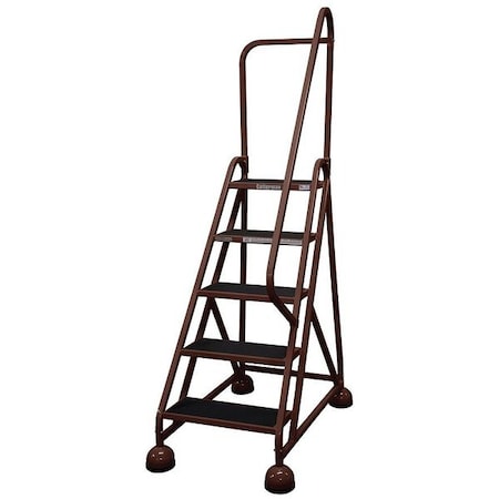 75 in H Steel Rolling Ladder, 5 Steps, 450 lb Load Capacity MPN:ST-523 A2 C4 P5