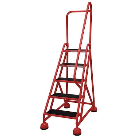 75 in H Steel Rolling Ladder, 5 Steps, 450 lb Load Capacity MPN:ST-523 A2 C6 P5