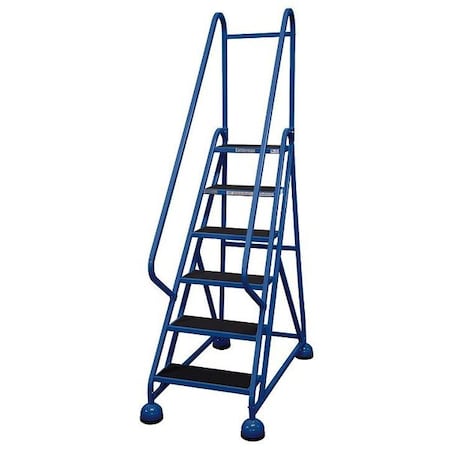 84 in H Steel Rolling Ladder, 6 Steps, 450 lb Load Capacity MPN:ST-601 A2 C21 P5