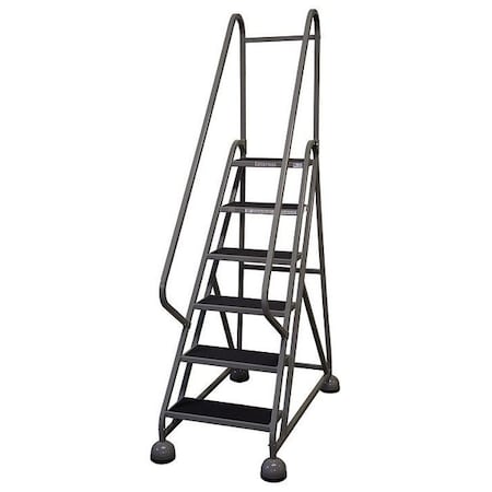 84 in H Steel Rolling Ladder, 6 Steps, 450 lb Load Capacity MPN:ST-621 A2 C1 P5