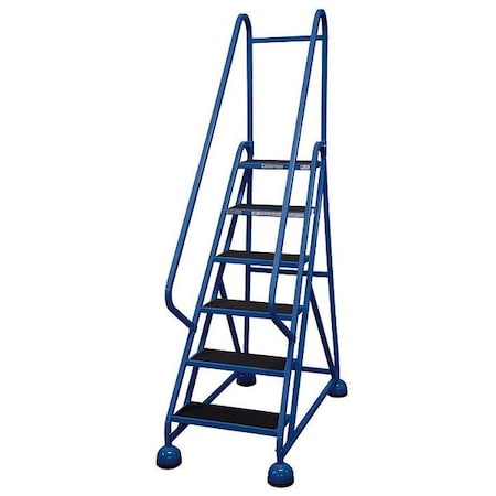 84 in H Steel Rolling Ladder, 6 Steps, 450 lb Load Capacity MPN:ST-621 A2 C21 P5