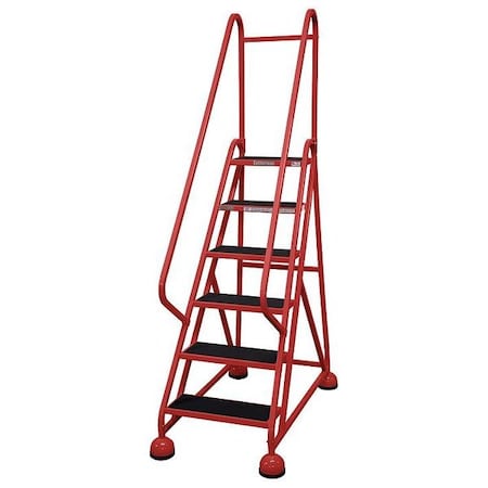 84 in H Steel Rolling Ladder, 6 Steps, 450 lb Load Capacity MPN:ST-621 A2 C6 P5