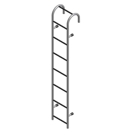6 ft Overall H, Storage Tank Ladder, Steel, 6 Steps, Gray Powder Coated Finish, 300 lb Load Capacity MPN:ST06AL C1