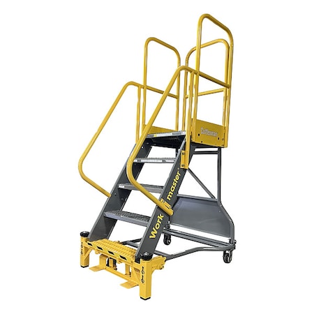 6.8 ft H Steel Rolling Ladder, 4 Steps MPN:WMX04R37A3P6