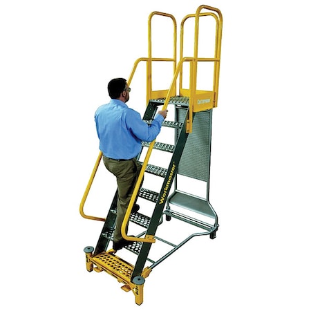 112 in H Steel Rolling Ladder, 7 Steps, 1, 000 lb Load Capacity MPN:WMX07R37A3P3