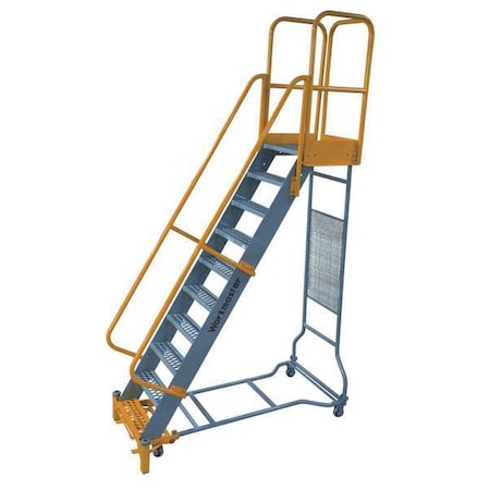 142 in H Steel Rolling Ladder, 10 Steps, 1, 000 lb Load Capacity MPN:WMX10R37A6P3