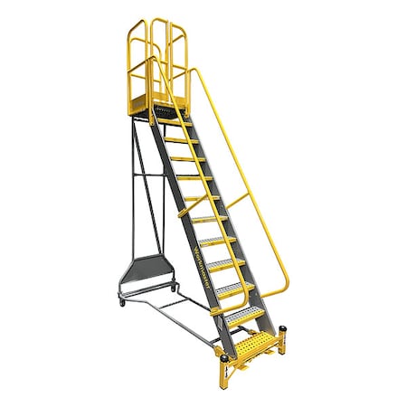 14.3 ft H Steel Rolling Ladder, 13 Steps MPN:WMX13R54A3FGP3