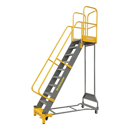 14.3 ft H Steel Rolling Ladder, 13 Steps MPN:WMX13R54A3P3