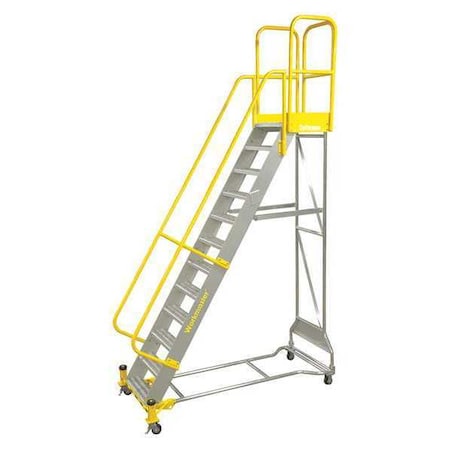 162 in H Aluminum Rolling Ladder, 12 Steps, 500 lb Load Capacity MPN:WMXA12R42A3P3